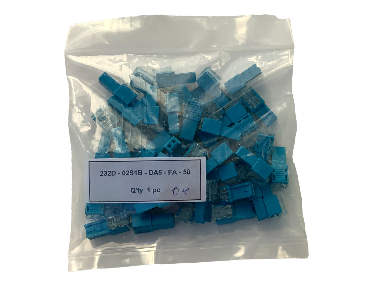 2芯クイックソケット(50個入) 232D-02S1B-DA5-FA 青色　分離型ソケット